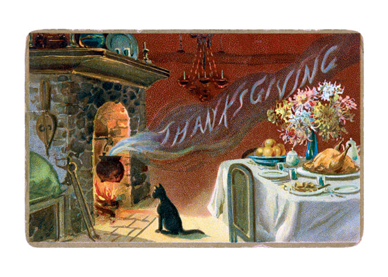 Thanksgiving Greeting with Cat - Thanksgiving Greeting Card