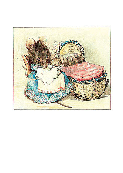 Mother Mouse w/ Babies - Baby Greeting Card