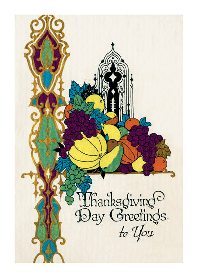 Deco Thanksgiving Vegetables - Thanksgiving Greeting Card