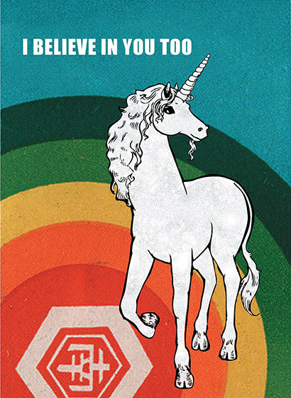 Unicorn & Rainbow - Encouragement Greeting Card