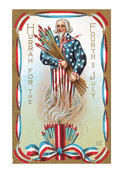 Uncle Sam w/ Fireworks - 4th of July Greeting Card