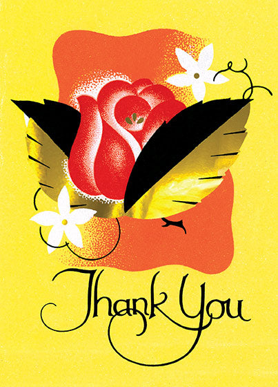 Thank You with a Red Rose - Thank You Greeting Card