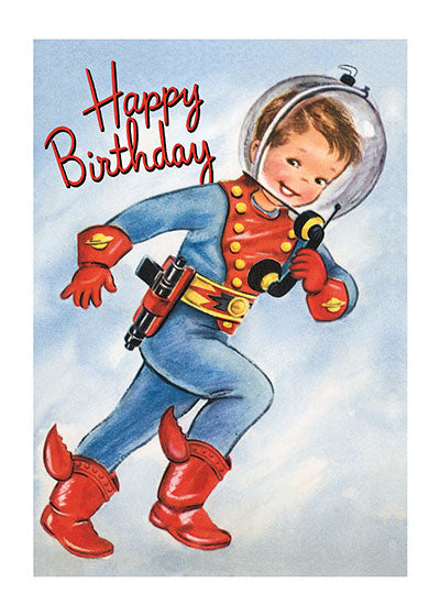 Boy Astronaut - Birthday Greeting Card