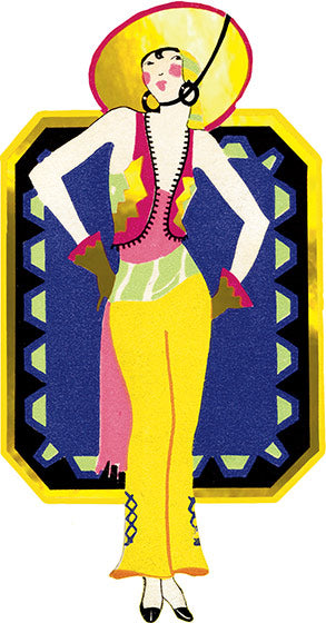 Beach Lady - Art Deco Ladies Greeting Card