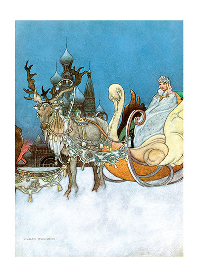 Reindeer and Snow Queen - Christmas Greeting Card