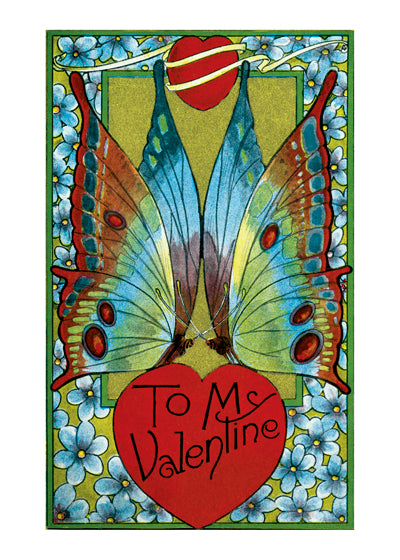 Valentine Heart with Butterfly Wings - Valentine's Day Greeting Card