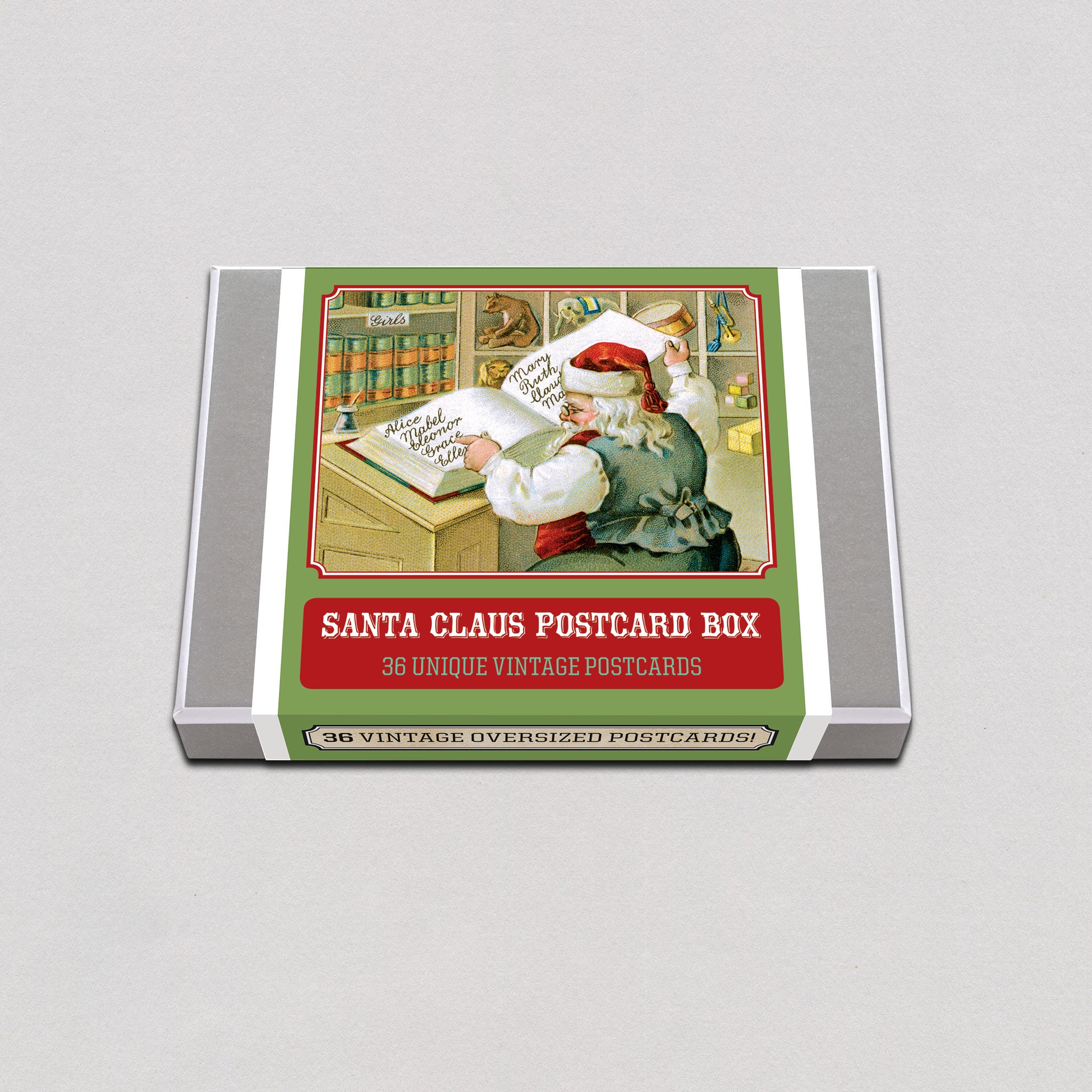 Santa Claus Postcard Box - 36 Unique Vintage Holiday Postcards