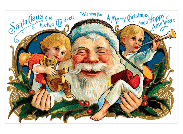 Santa Claus Postcard Box - 36 Unique Vintage Holiday Postcards