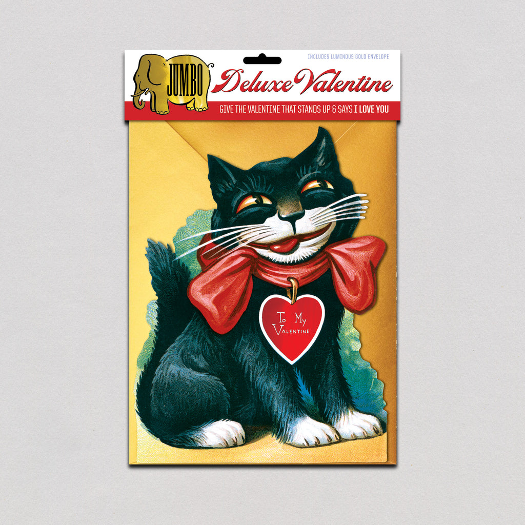 Smiling Cat Jumbo Deluxe Valentine - Greeting Card