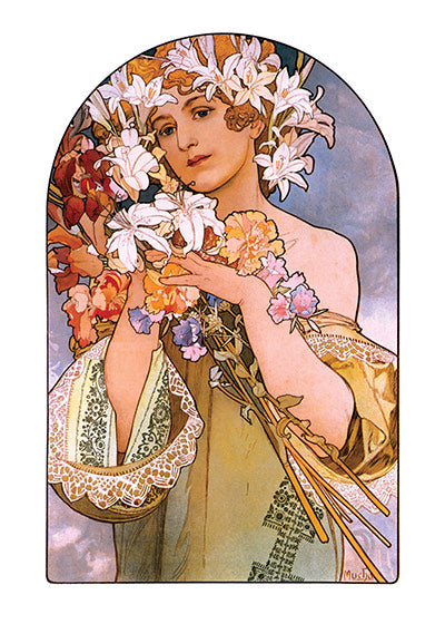 The Bouquet - Alphonse Mucha Greeting Card
