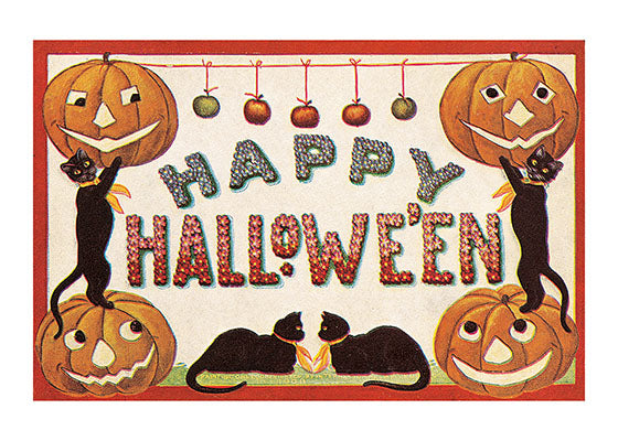Happy Halloween Black Cat - Halloween Greeting Card
