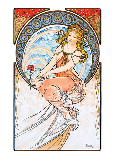 Rainbow Goddess - Alphonse Mucha Greeting Card