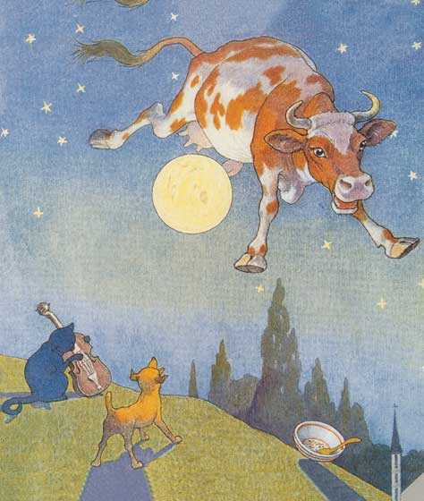 And the Cow Jumped Over the Moon - Nursery Rhymes Greeting Card