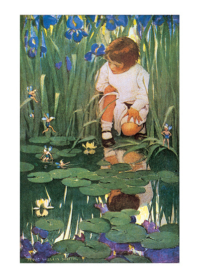 Fairies at the Lily Pond - Jessie Willcox Smith Greeting Card