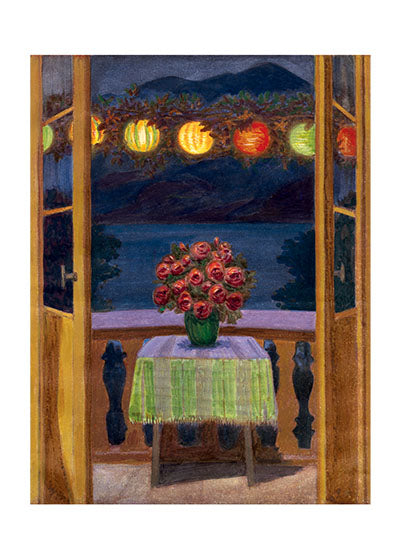 Lanterns and Flowers - Anniversary Greeting Card