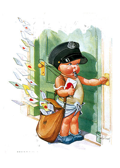A Chubby Young Postman - Valentine's Day Greeting Card