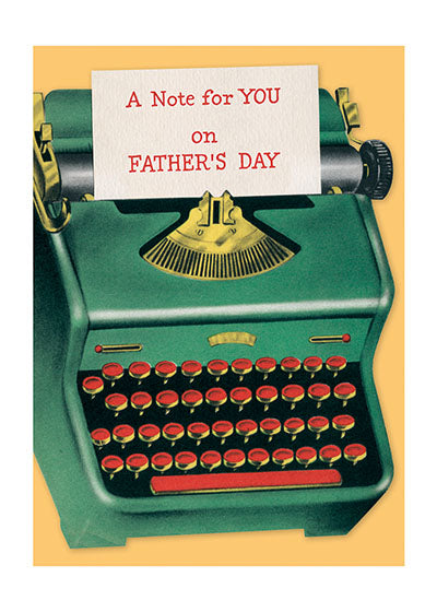 Green Typewriter - Father's Day Greeting Card
