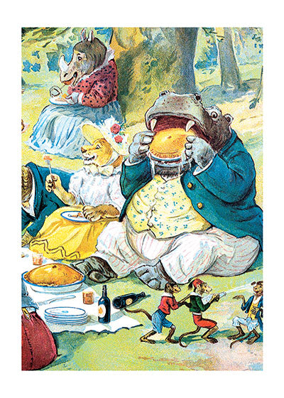 Hippo Eating Pie - Birthday Greeting Card