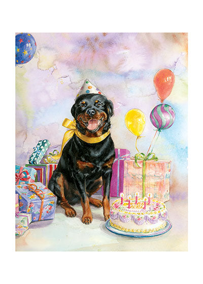 Good Dog Carl with Cake - Birthday Greeting Card