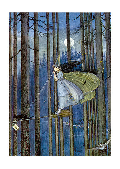 Witch On Her Broomstick - Witches Greeting Card