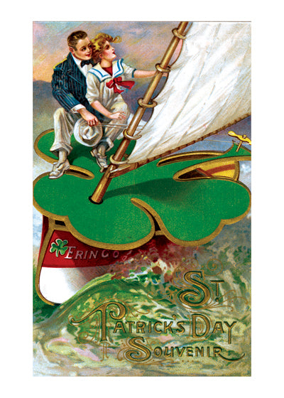 A Couple on a Shamrock Boat - St. Patrick's Day Greeting Card