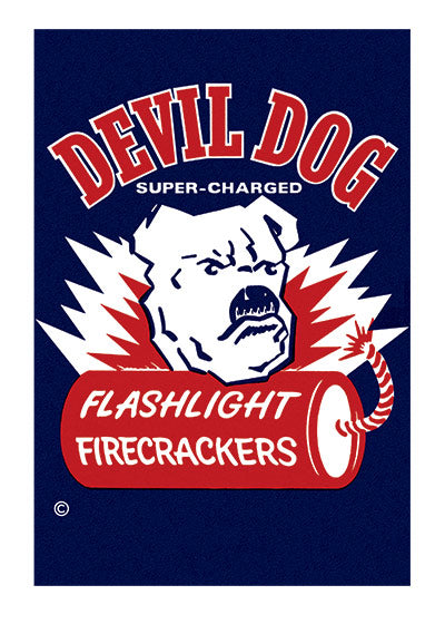 Fireworks Labels, Devil Dog - 4th of July Greeting Card