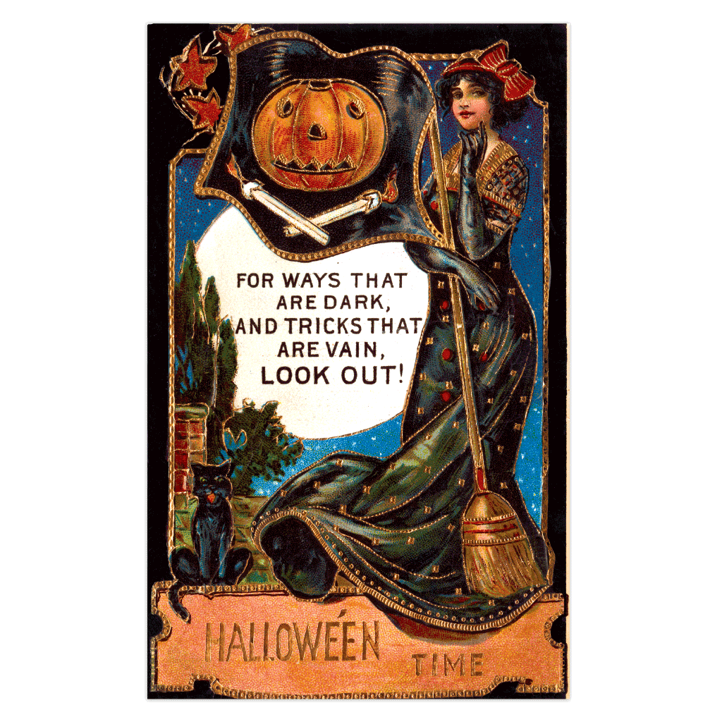 thumbnail image 2 of Nuanchu 80 Pcs Vintage Halloween Postcards 4 X 6 Retro Halloween Greeting Cards Scary Pumpkin Cats Postcards Horror Holiday Blank Cards For Friends Relatives, 20 Designs 2 of 11