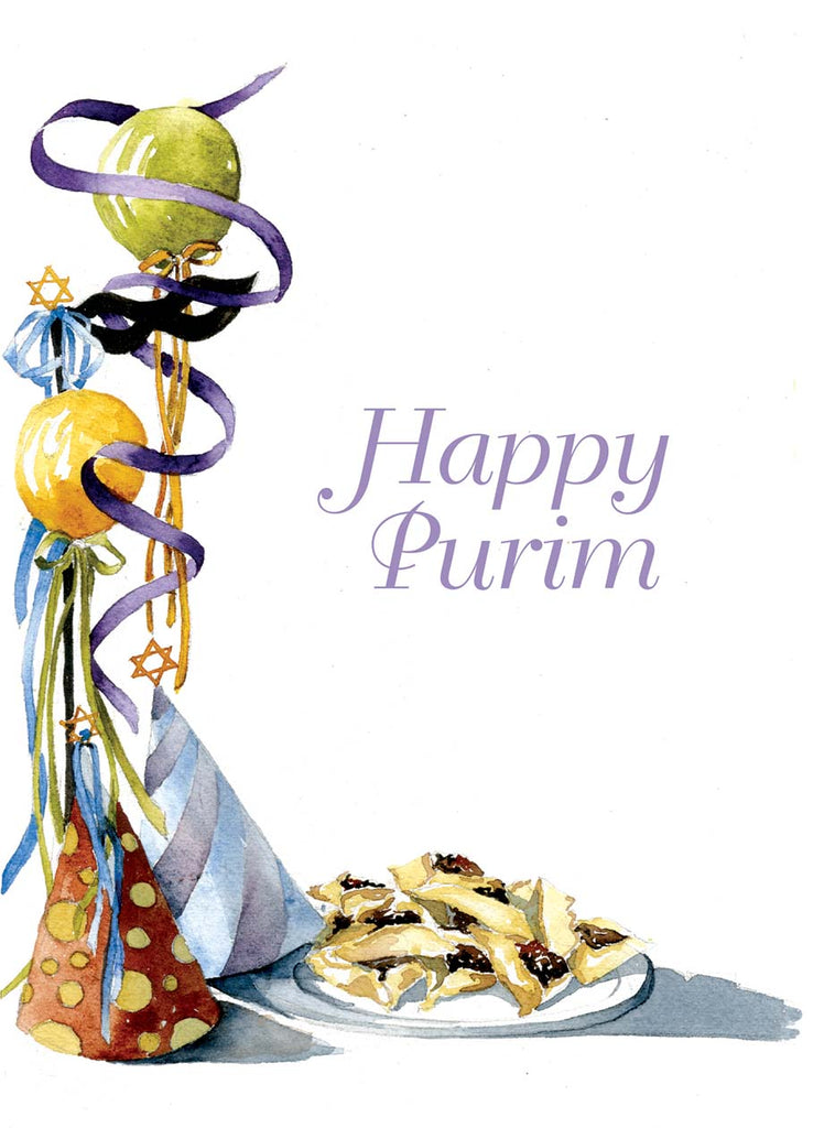 Balloons, Hats & Pastry - Jewish Greeting Card